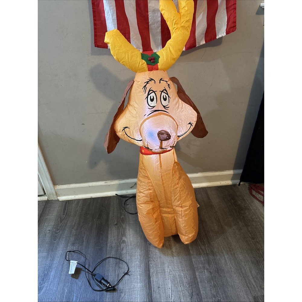Gemmy Grinch Max Dog 3.5ft Christmas Inflatable Car Buddy Blowup Dr Seuss